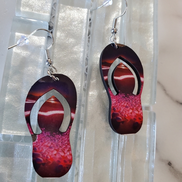 Pink Flip Flop Earrings - Picture 6 of 8